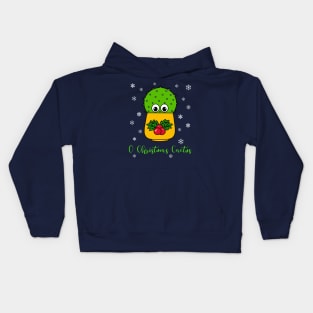 O Christmas Cactus - Cute Cactus In Christmas Holly Pot Kids Hoodie